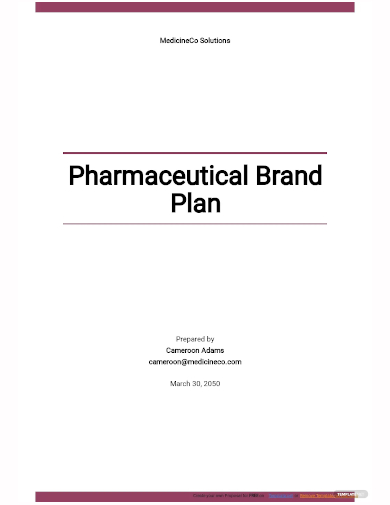 pharmaceutical brand plan template