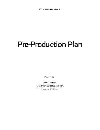 pre production plan