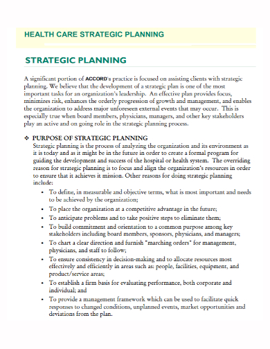 printable healthcare strategic plan