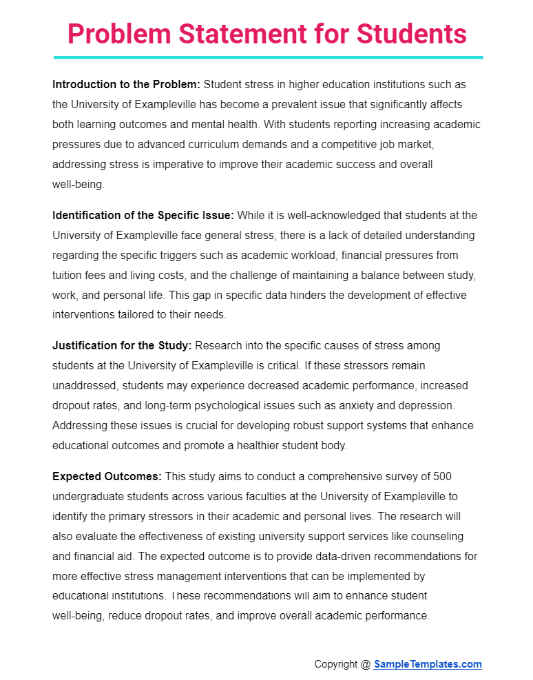 problem statement for students