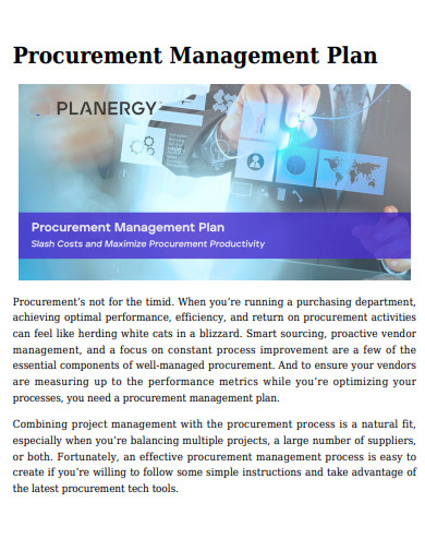 procurement management plan example
