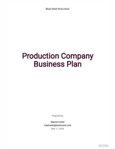 production company business plan template
