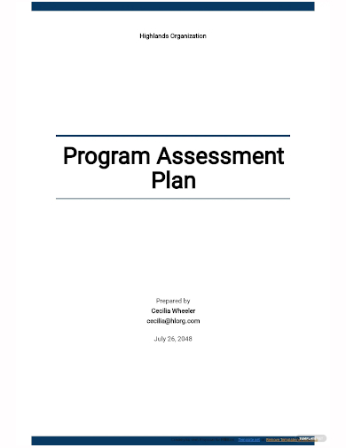 program assessment plan template