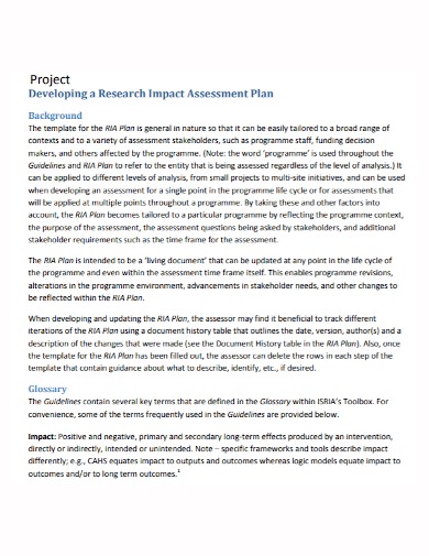 project impact assessment plan