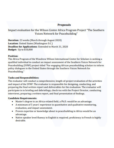 project impact evaluation proposal