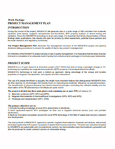 project work management plan