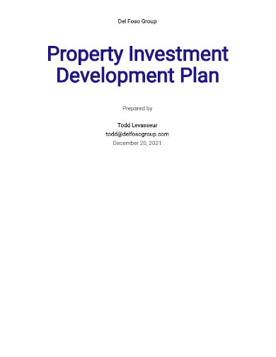 property investment development plan