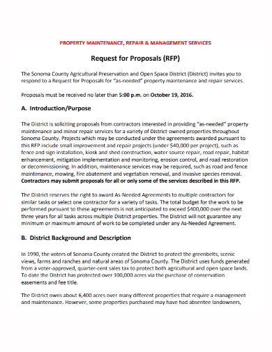 property maintenance services proposal