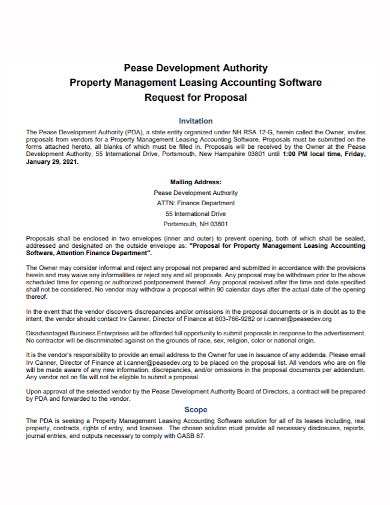 property management lease software proposal