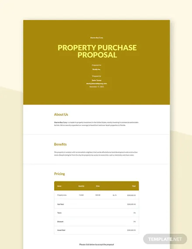 property purchase proposal template