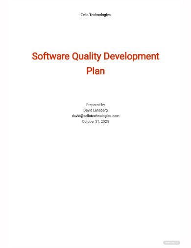 quality development plan template