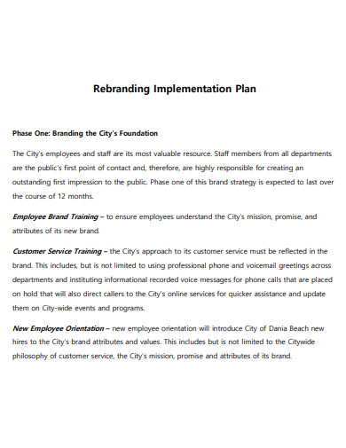 rebranding implementation plan