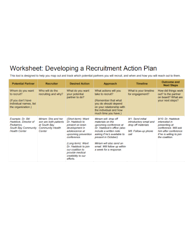 recruitment development action plan