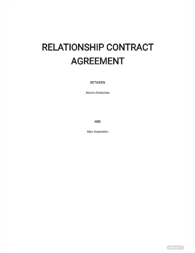 relationship contract agreement template