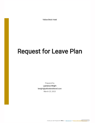 request for leave plan template