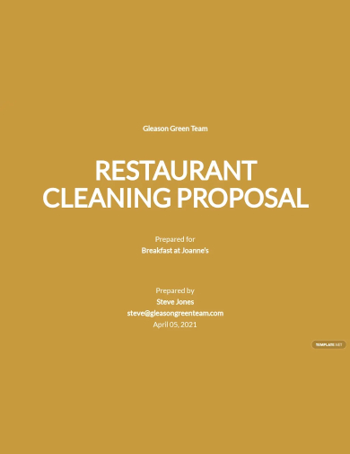 restaurant cleaning proposal template