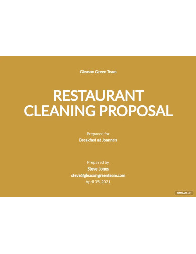 restaurant cleaning work proposal