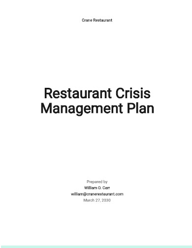 restaurant crisis management plans