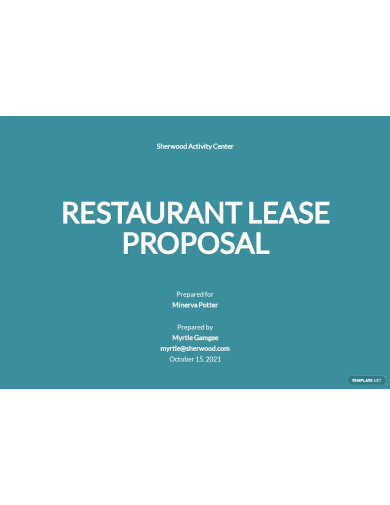 restaurant lease proposal
