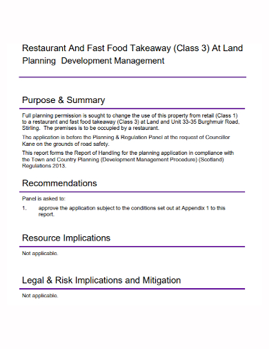 restaurant management development plan