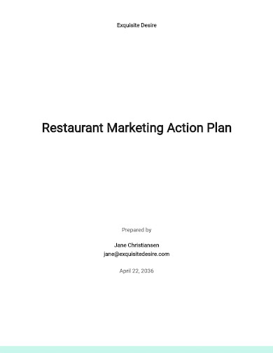 restaurant marketing action plan