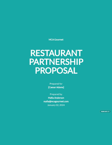 restaurant partnership proposal template