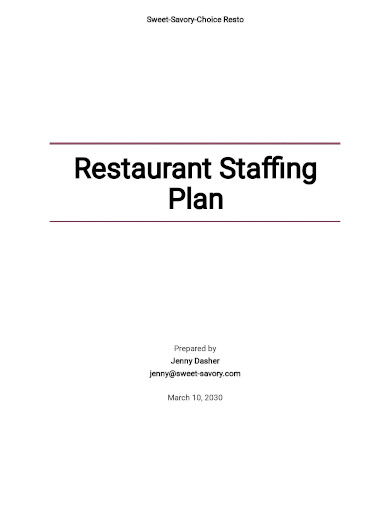 restaurant staffing plan