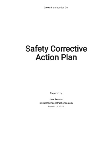 safety corrective action plan