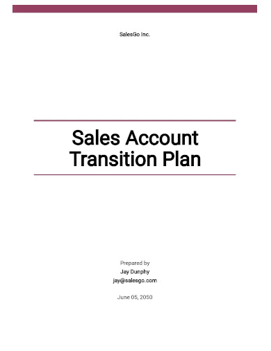 sales account transition plan