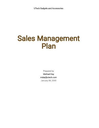 sales management plan