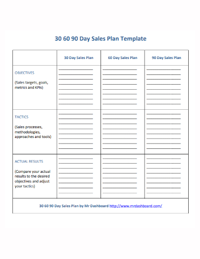 sample 30 60 90 day sales plan
