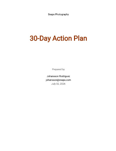 sample 30 day action plan