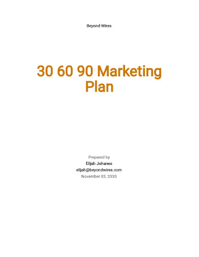 sample 90 day marketing plan