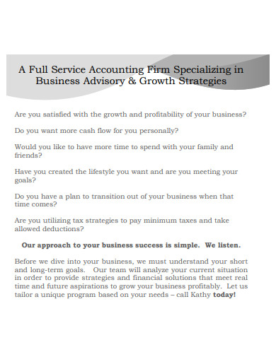 sample accountancy firm business plan