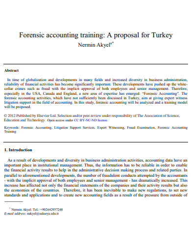 sample accounting training proposal