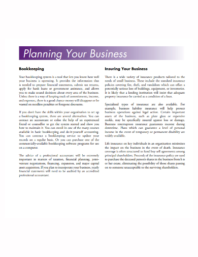 sample bookkeeping business plan