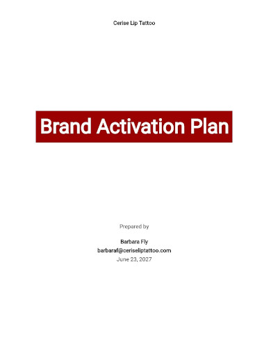 sample brand activation plan