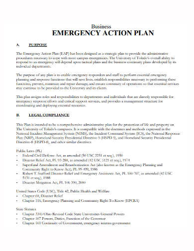 sample business emergency action plan