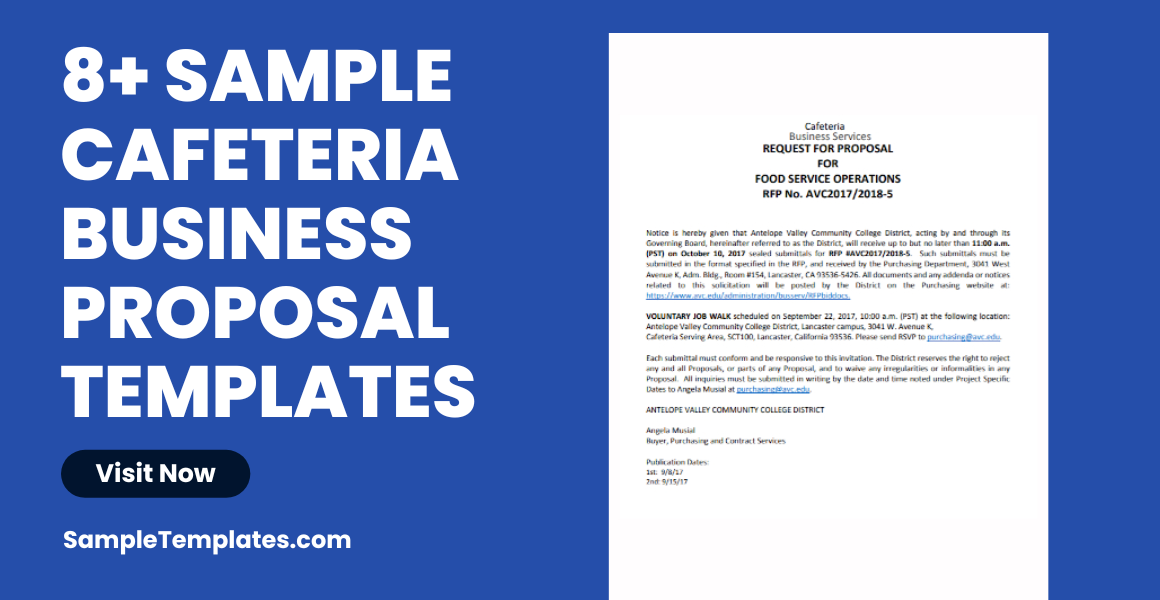 sample cafeteria business proposal templates