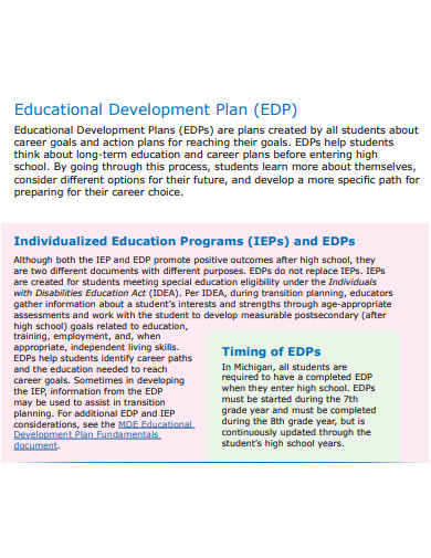 educational development plan operationalization