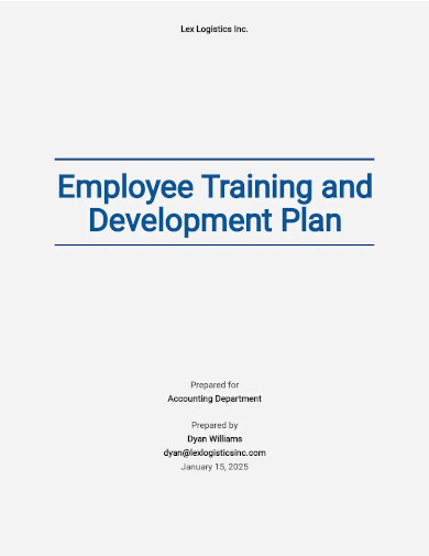 sample employee training and development plan