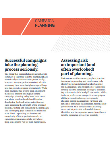 sample fundraising campaign plan