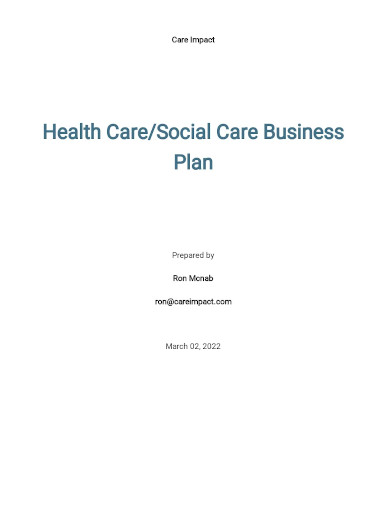 sample healthcare business plan