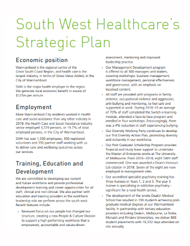 sample healthcare strategic plan