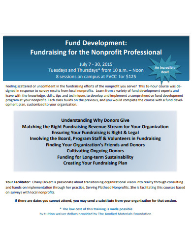 sample nonprofit fundraising development plan