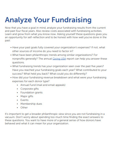 sample nonprofit fundraising plan