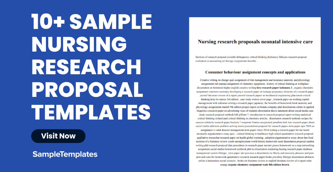 Sample Nursing Research Proposal Templates