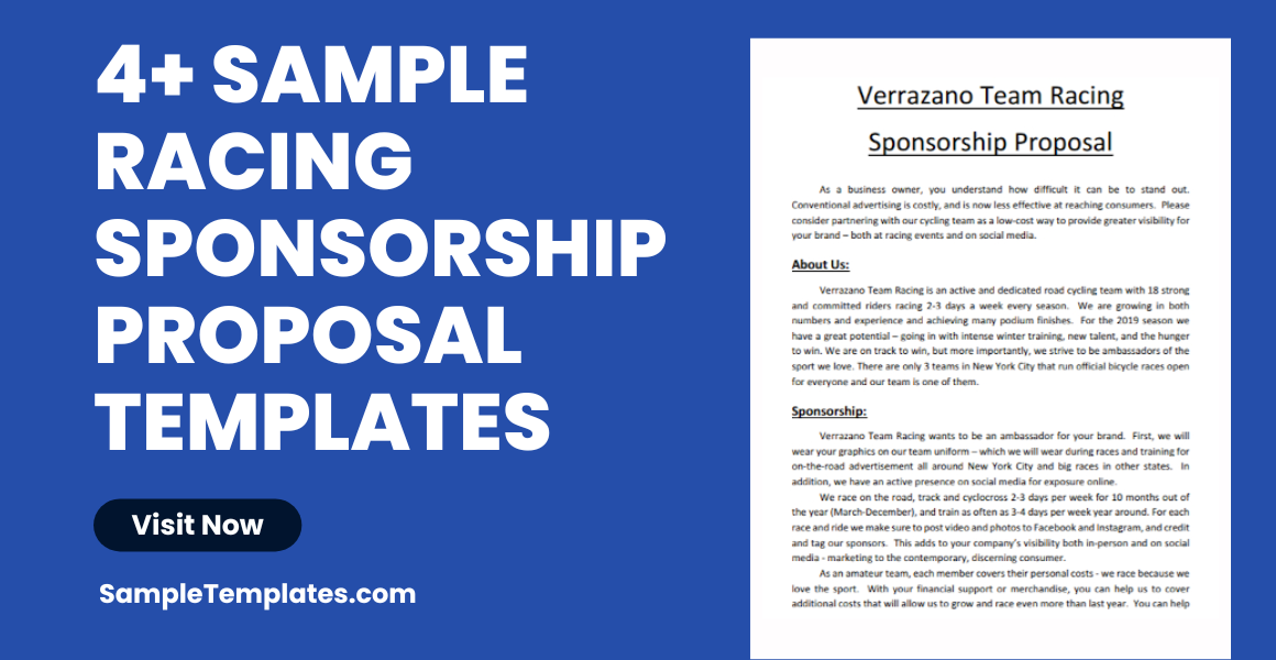 Sample Racing Sponsorship Proposal Template
