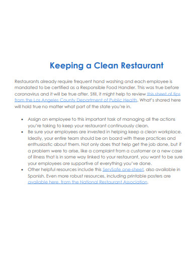 sample restaurant crisis management plans