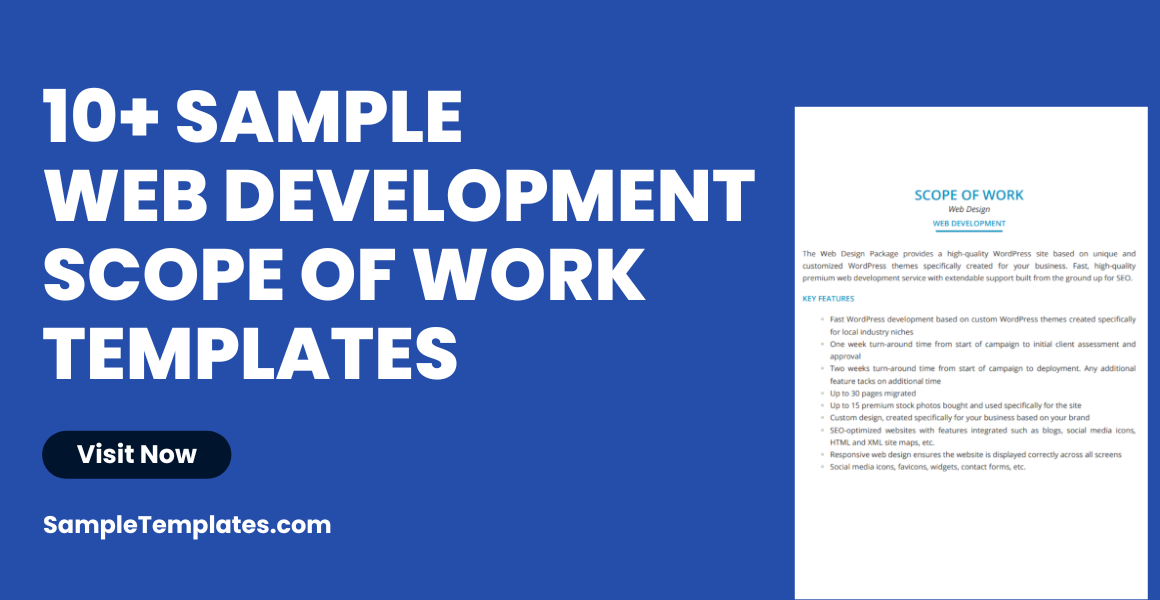 Sample Web Development Scope of Work Template